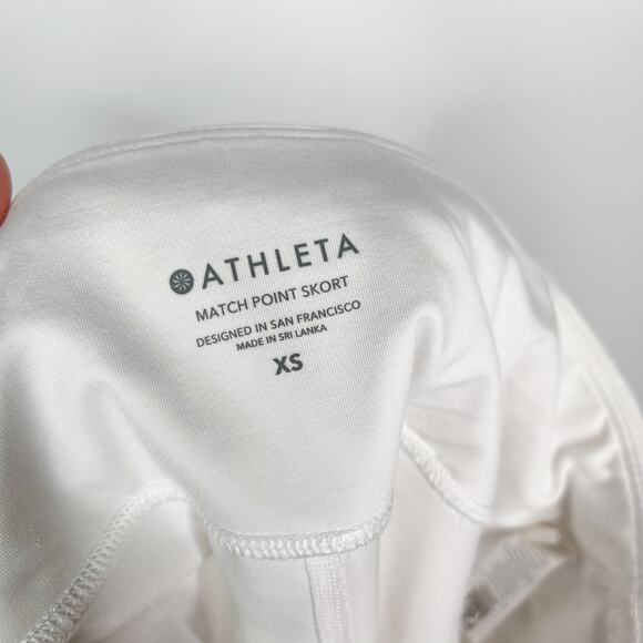 Athleta XSmall XS White Match Point Skort Tennis Run Golf Internal Shorts Pocket - Picture 9 of 12